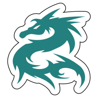 Tribal Dragon Sticker (Turquoise)
